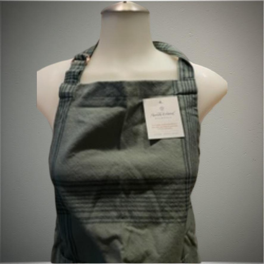 Hearth & Hand Adult Apron (Adjustable open-waist,-Sage Green, 100% cotto…
